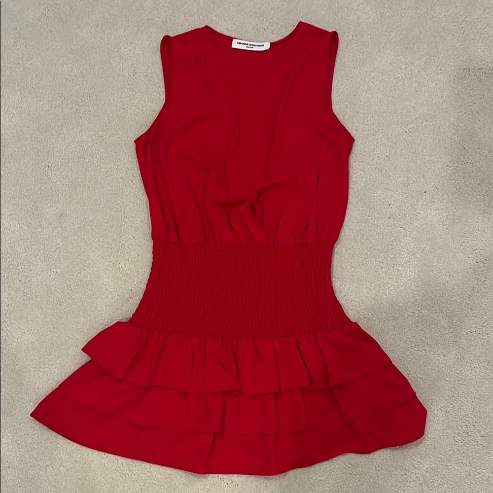 Amanda Uprichard Red Sleeveless Dress